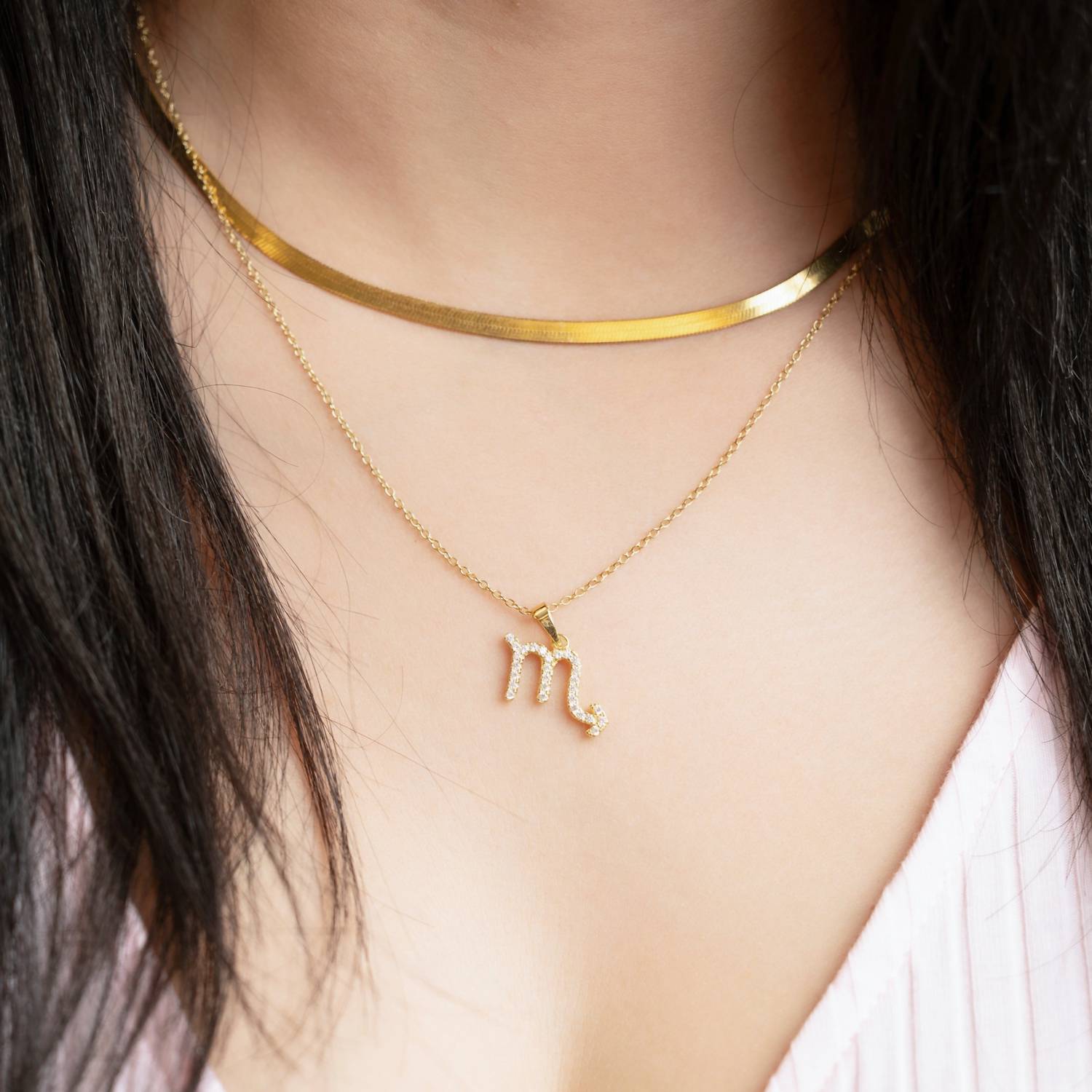 Silver Depot Scorpio Necklace With Extra Cubic Zirconia Sparkle in gold - women's jewelry - alternate view