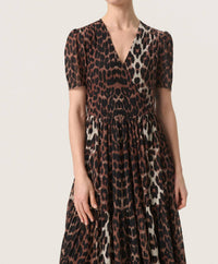 Soaked In Luxury - Slaldora Short Sleeve V-neck Wrap Midi Dress
