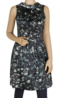 Badgley Mischka - Women's Floral Open Back Skirted Sleeveless Dress