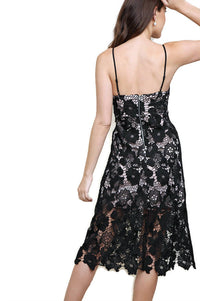 Umgee - Floral Lace Applique Midi Dress