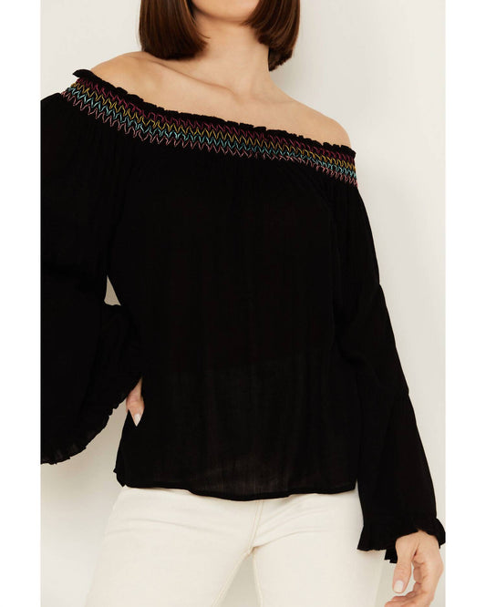 Panhandle - Off The Shoulder Smocked Top