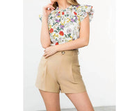 Thml - Women's Print Flutter Sleeve Top