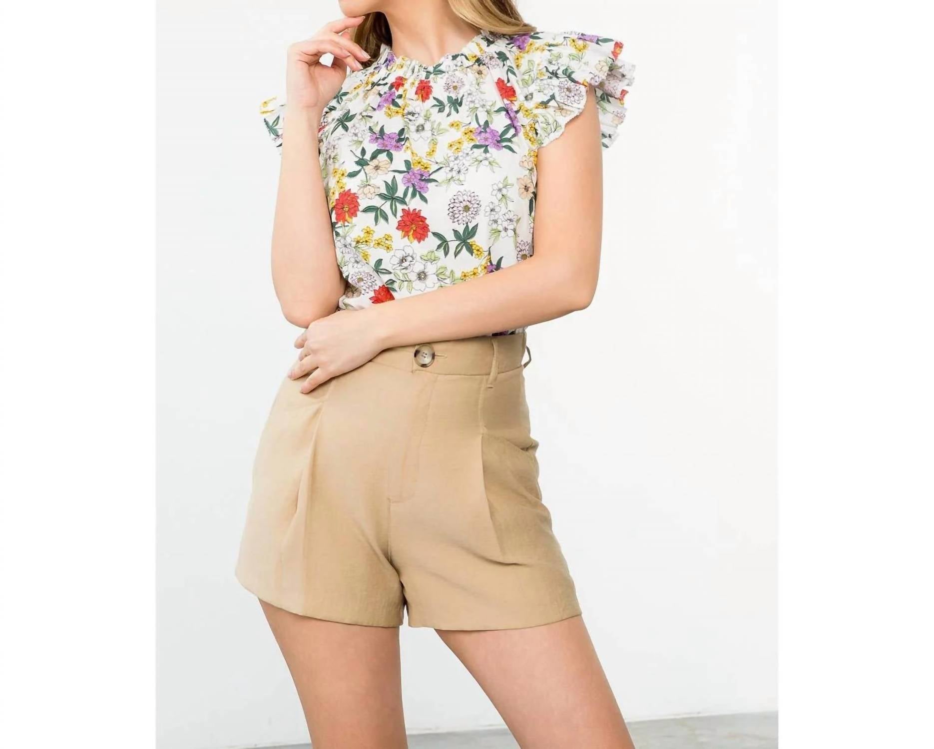 Thml - Women's Print Flutter Sleeve Top