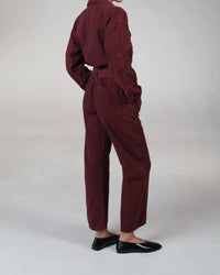 ETICA Larsen Utility Jumpsuit in red - women's pants - detail view