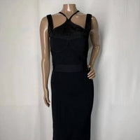 Herve Leger - Ribbed Halter Midi Bodycon Dress