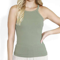 Nikibiki - Highneck Ribbed Tank Top
