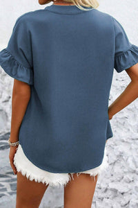 Shewin - Ruffle Short Sleeve Top