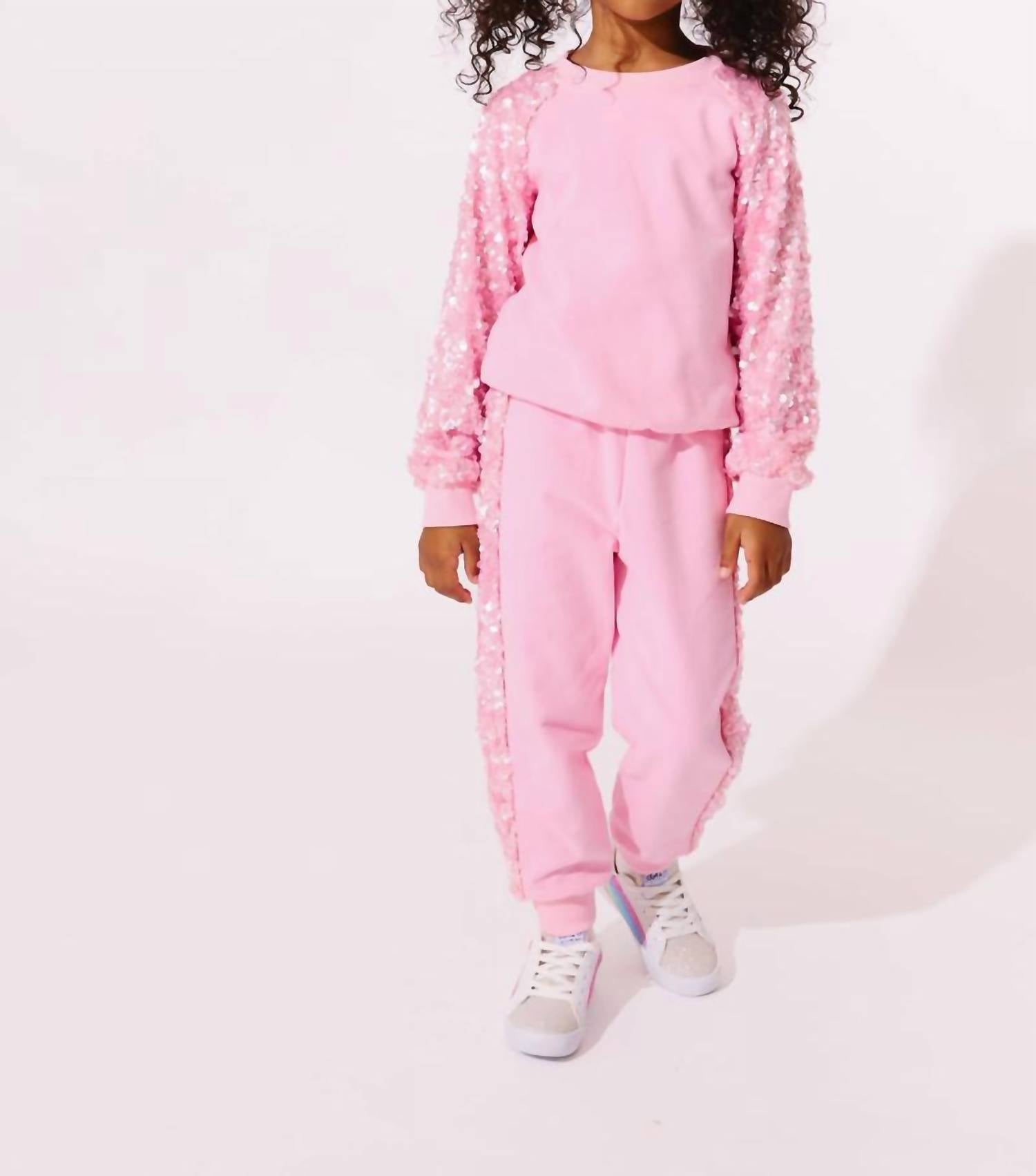 Lola + The Boys - Girls Sequin Jogger Set