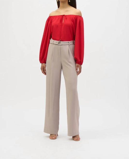 Joseph Ribkoff - Off-shoulder Eggshell Flared Top