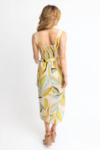 Karlie - Women's Abstract Leaf Wrap Dress