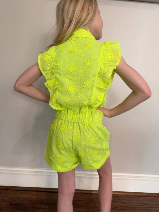 Mia - Tween Girl's Eyelet Romper