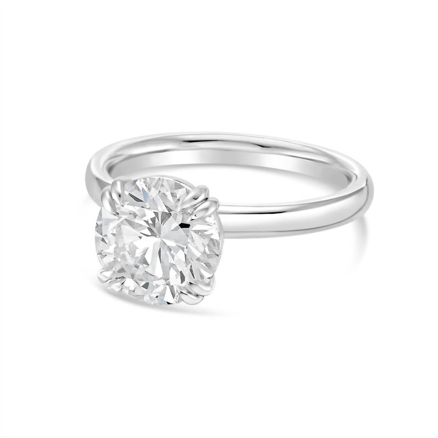 Diana M Jewels - 4.00 Ct Round-cut Lab-grown Diamond Solitaire Ring In Split Claw Setting