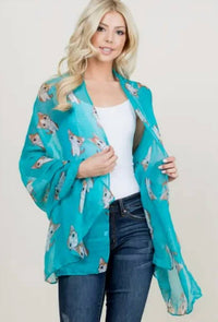 La Soul - Women's Cute Tabby Cat On Lightweight Boho Printed Scarf Wrap