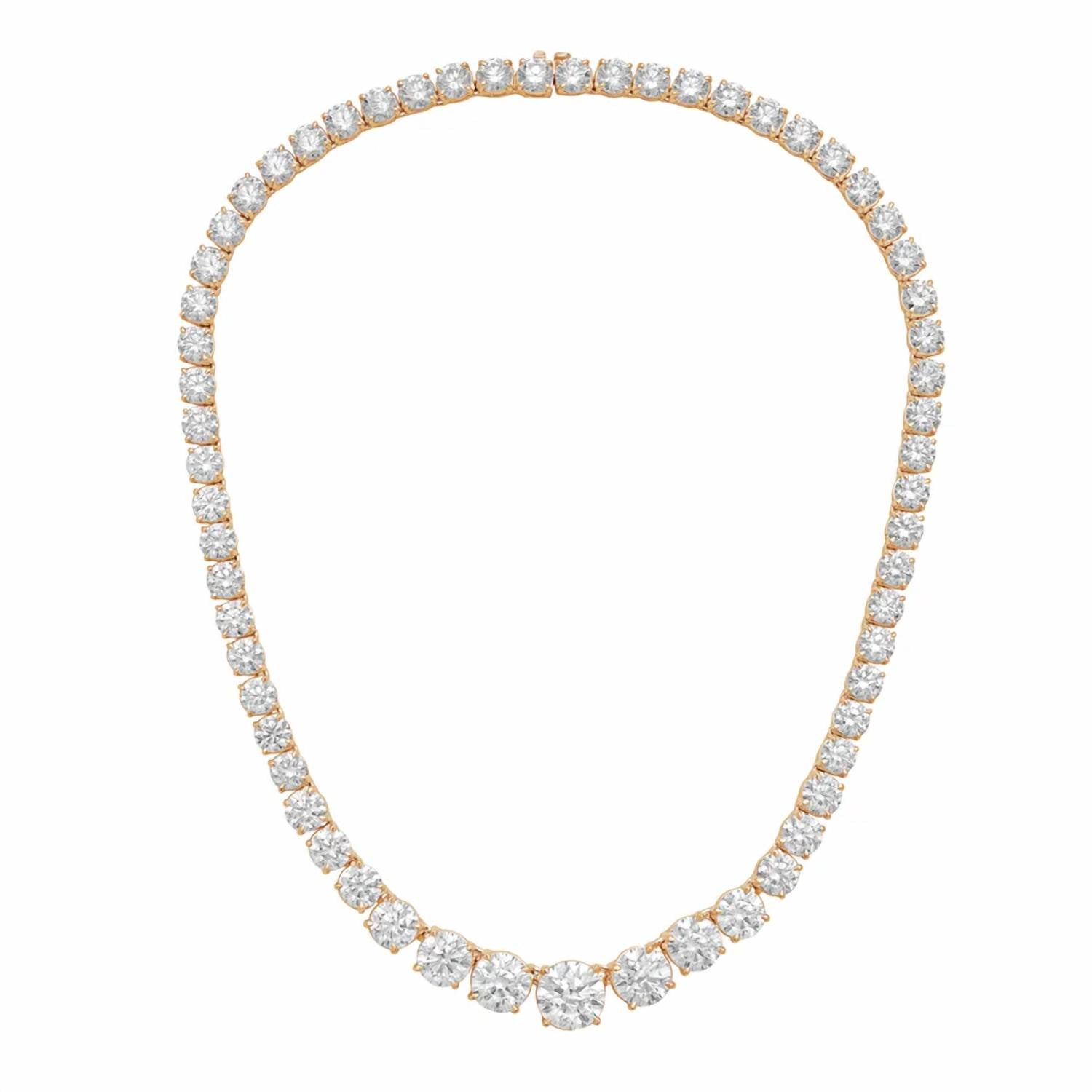 Diana M Jewels - Women's Round Lab-grown Diamond Pendant Necklace (72.00 Ct) - Signature