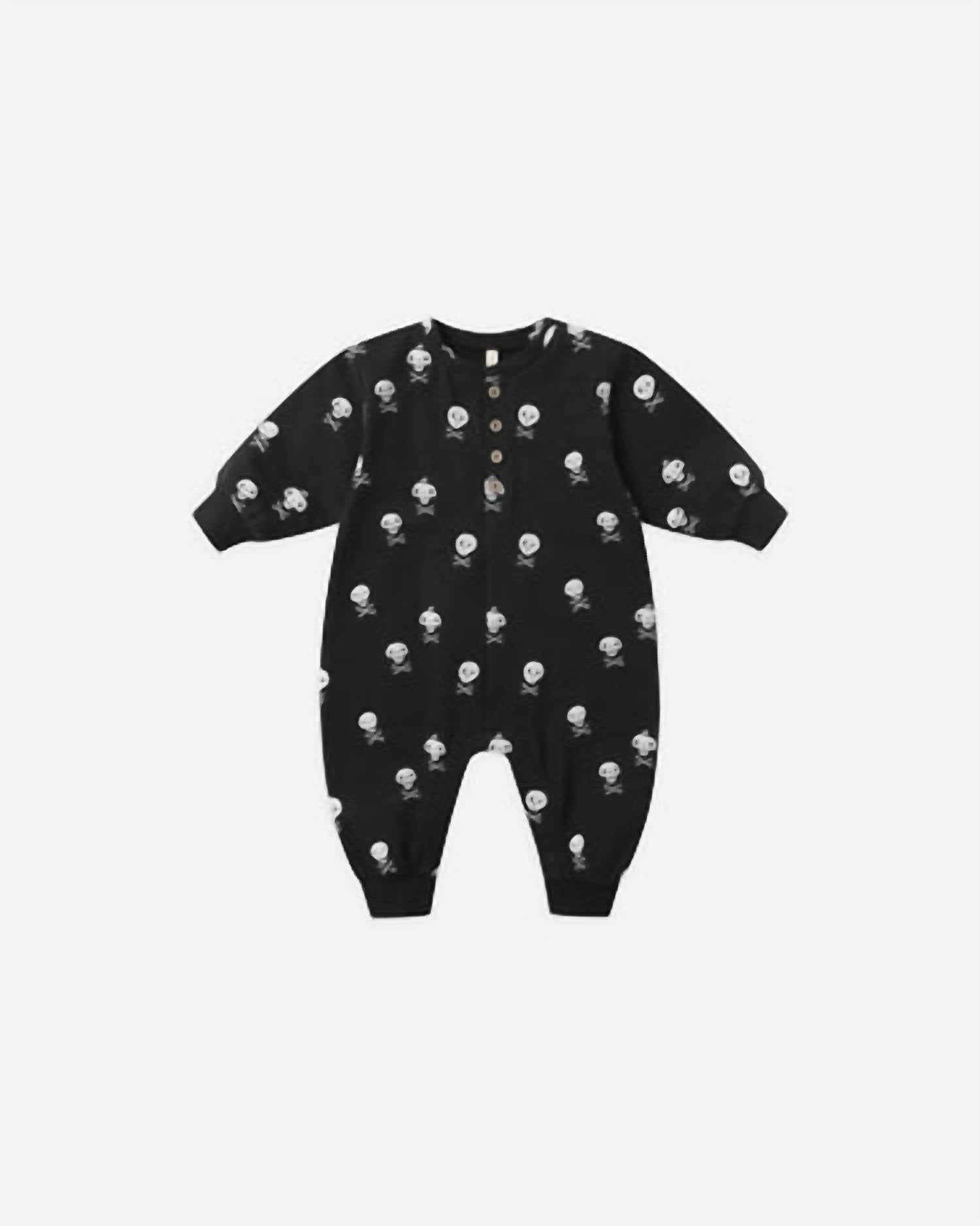 Quincy Mae Relaxed Fleece Jumpsuit in crossbones - kids' item - detail view