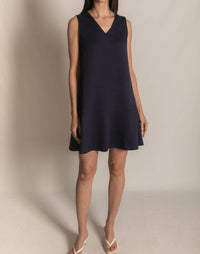 P.CILL Women's Butter Modal Sleeveless Flutter Skirt Mini Dress in blue - women's dress