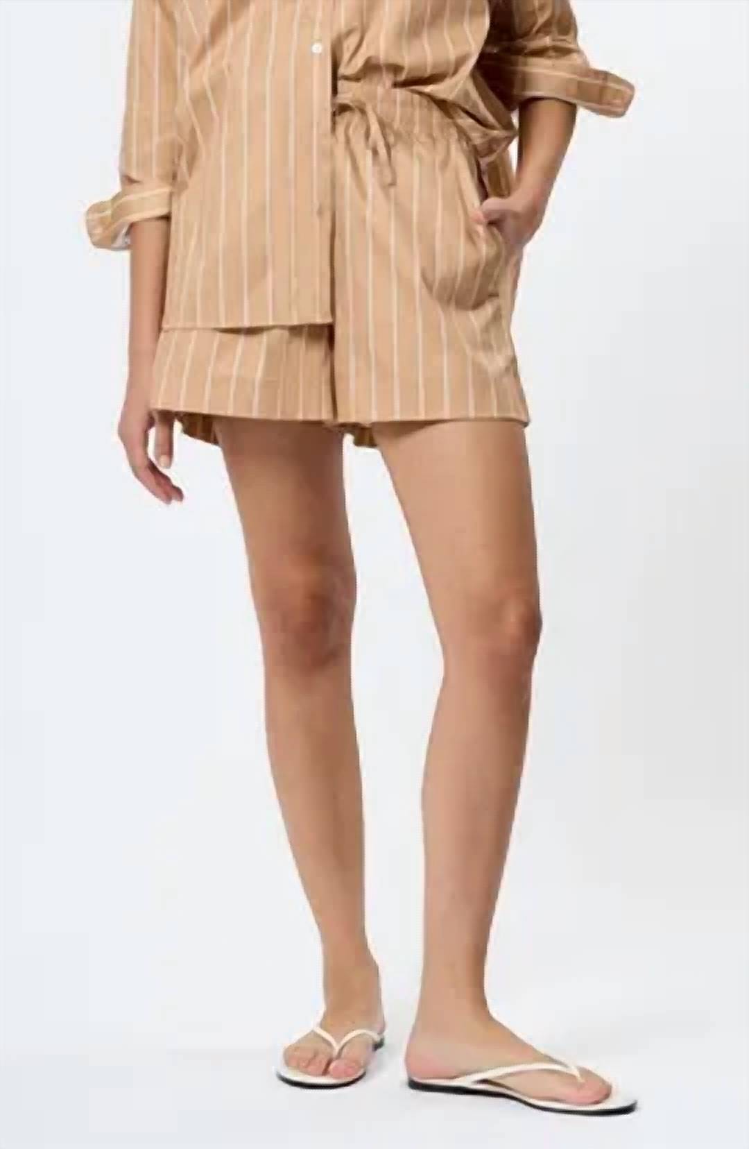 French Connection - Alexis Poplin Striped Shorts