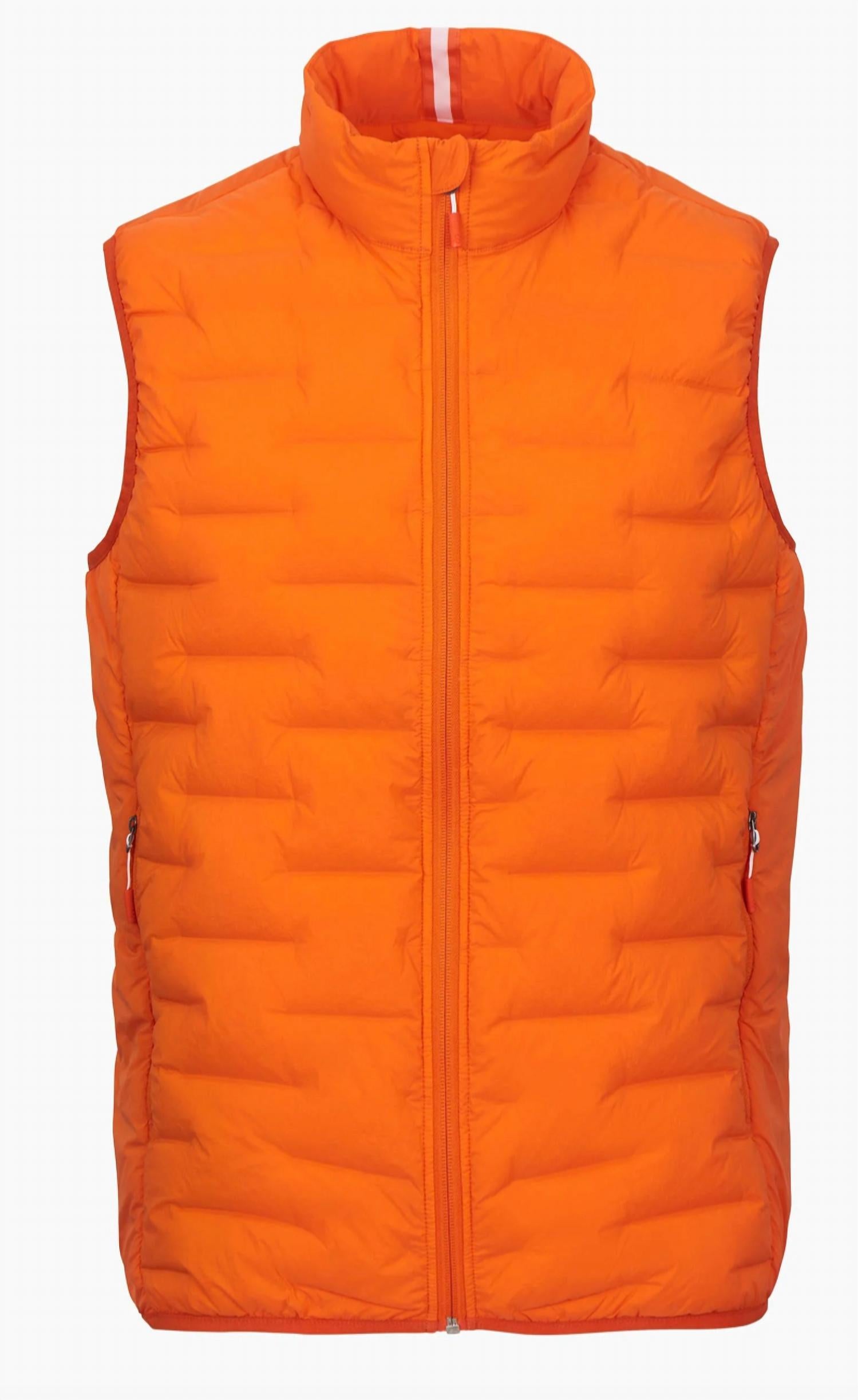 SWIMS Lofoten Seamless Down Vest in swims orange - men's jacket - detail view