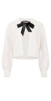 French Connection - Kitty Bobble Bow Cardigan