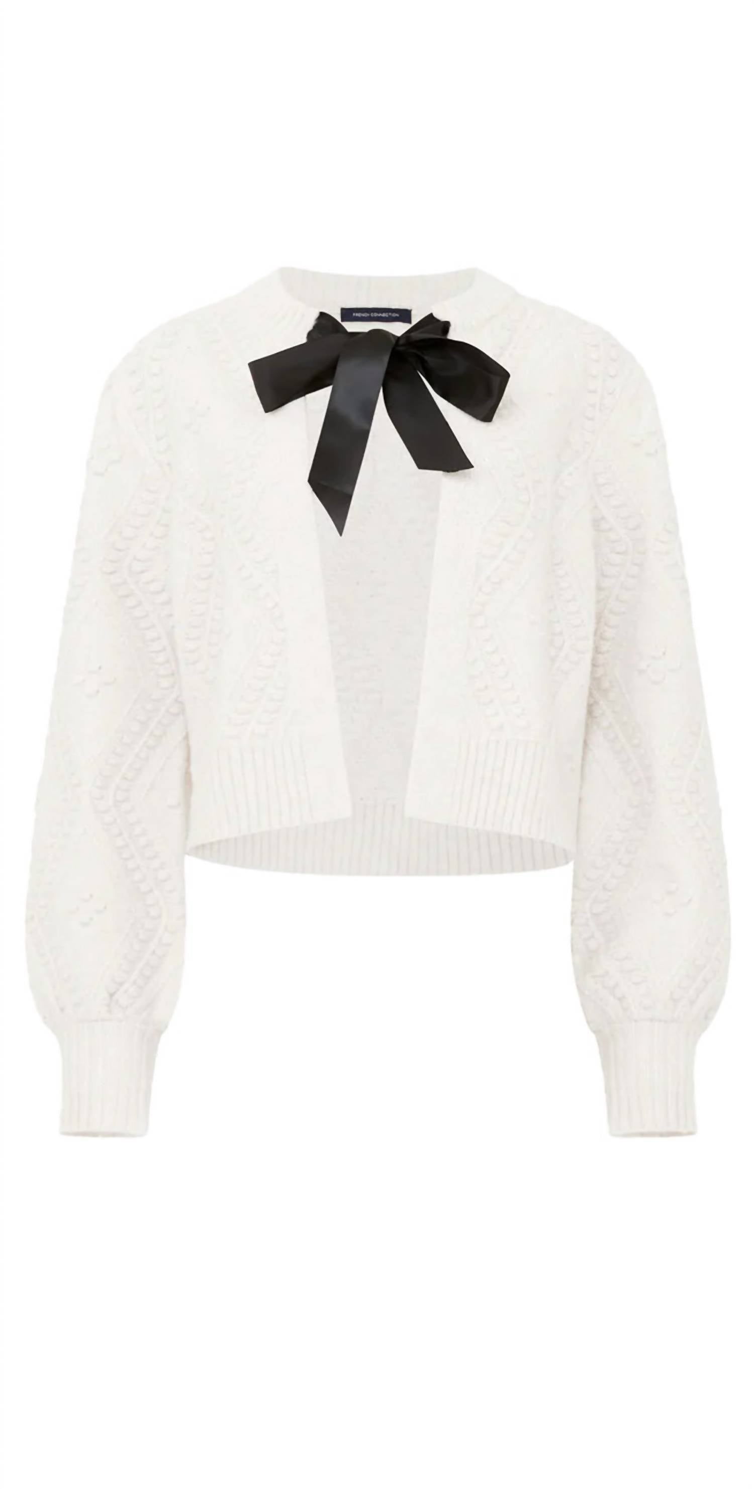 French Connection - Kitty Bobble Bow Cardigan