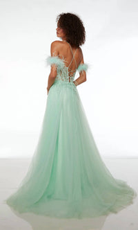 Alyce Paris - Long chiffon strapless rhinestone Gown