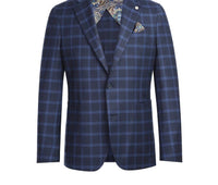 Pelago - Men's Single Breasted Slim Fit Half Canvas Knit Soft Jacket