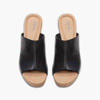 Clarks Women's Giselle Orchid Sandal in black leather - women's sandal - alternate view