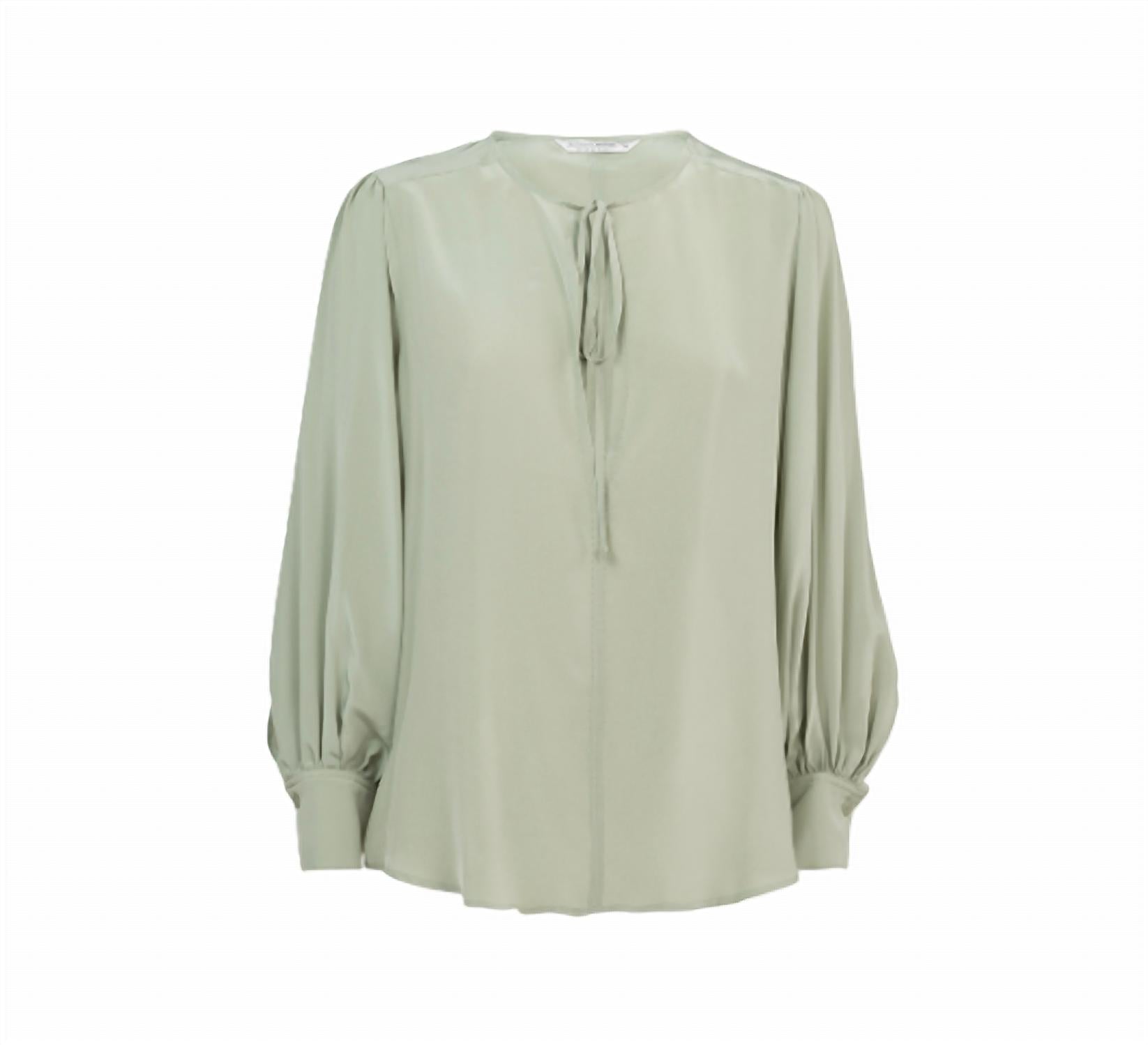 summum Women Fluid Long Sleeves Top in eucalyptus - women's blouse