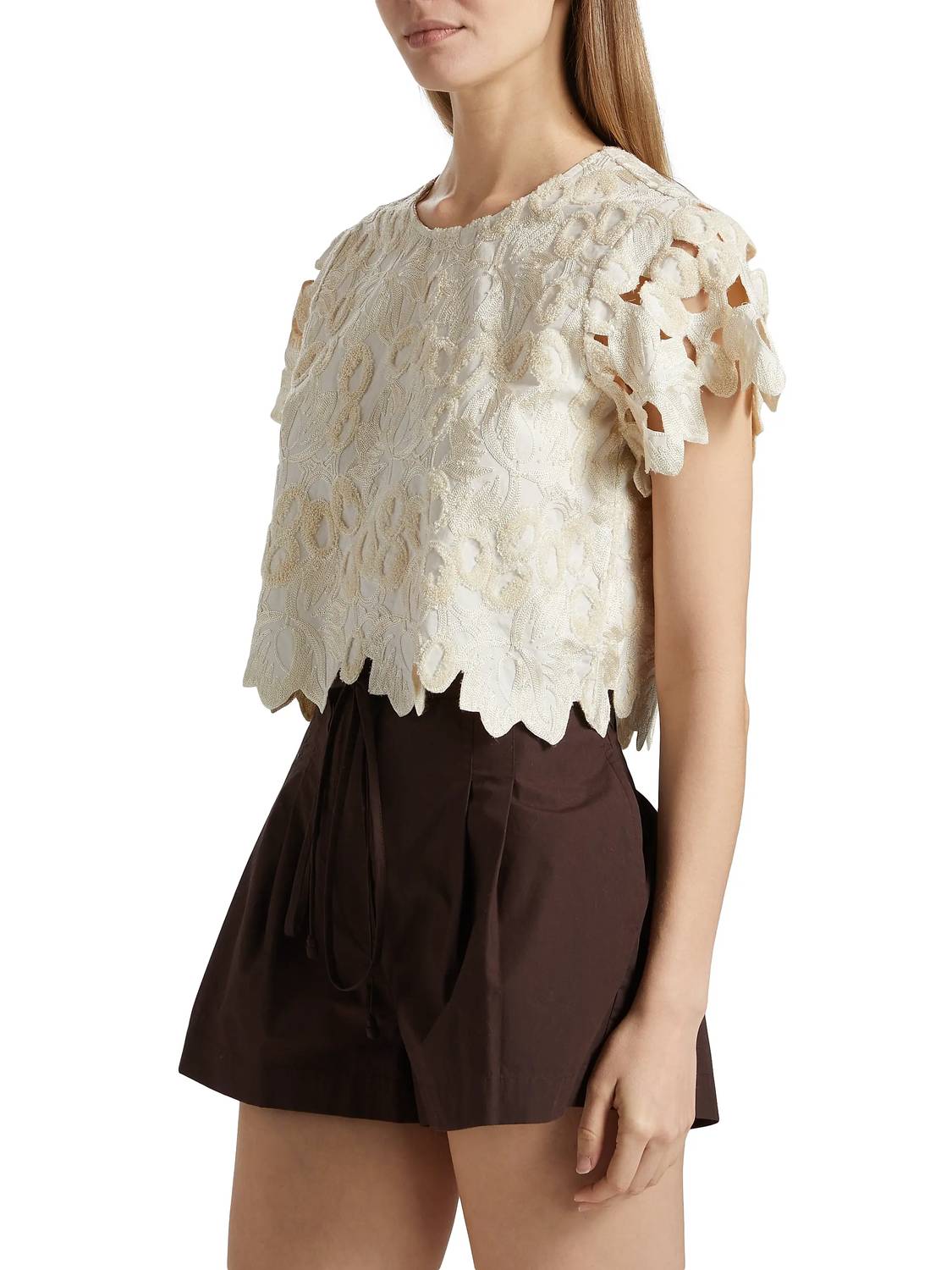 Marie Oliver Pelumi Top in crystal - women's shirt - detail view