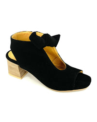 bueno Women's Ellie Sling-back Heel in black suede 1 - women's heels
