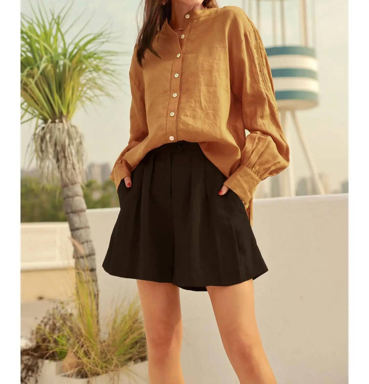 Frieeah - Oversized Button Up Shirt