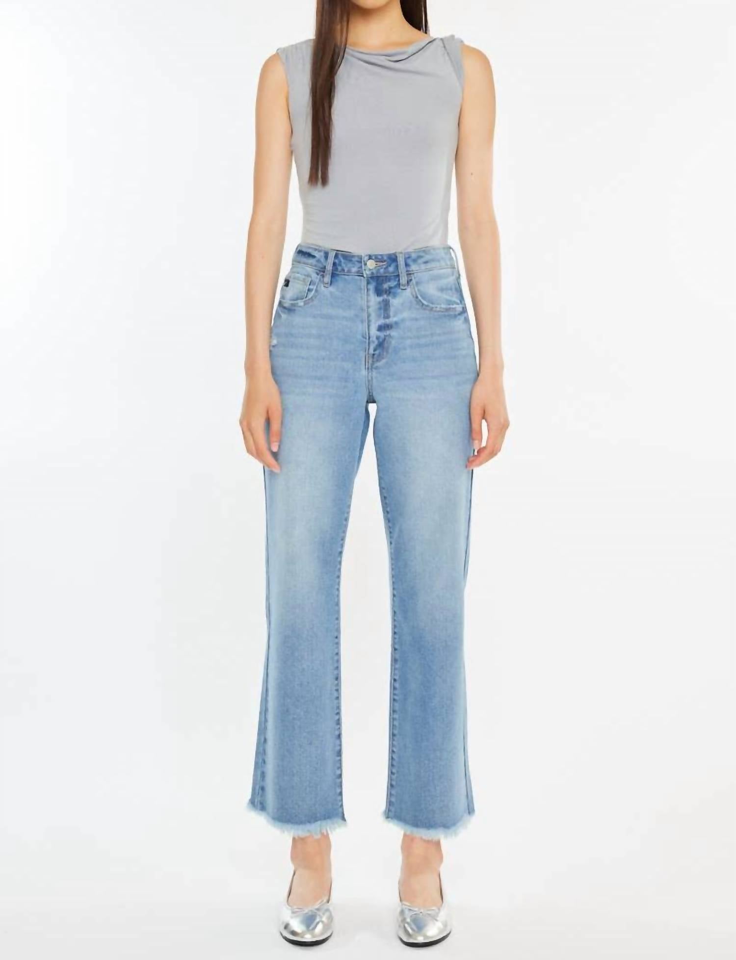 Kancan - High Rise Slim Wide Leg Jeans