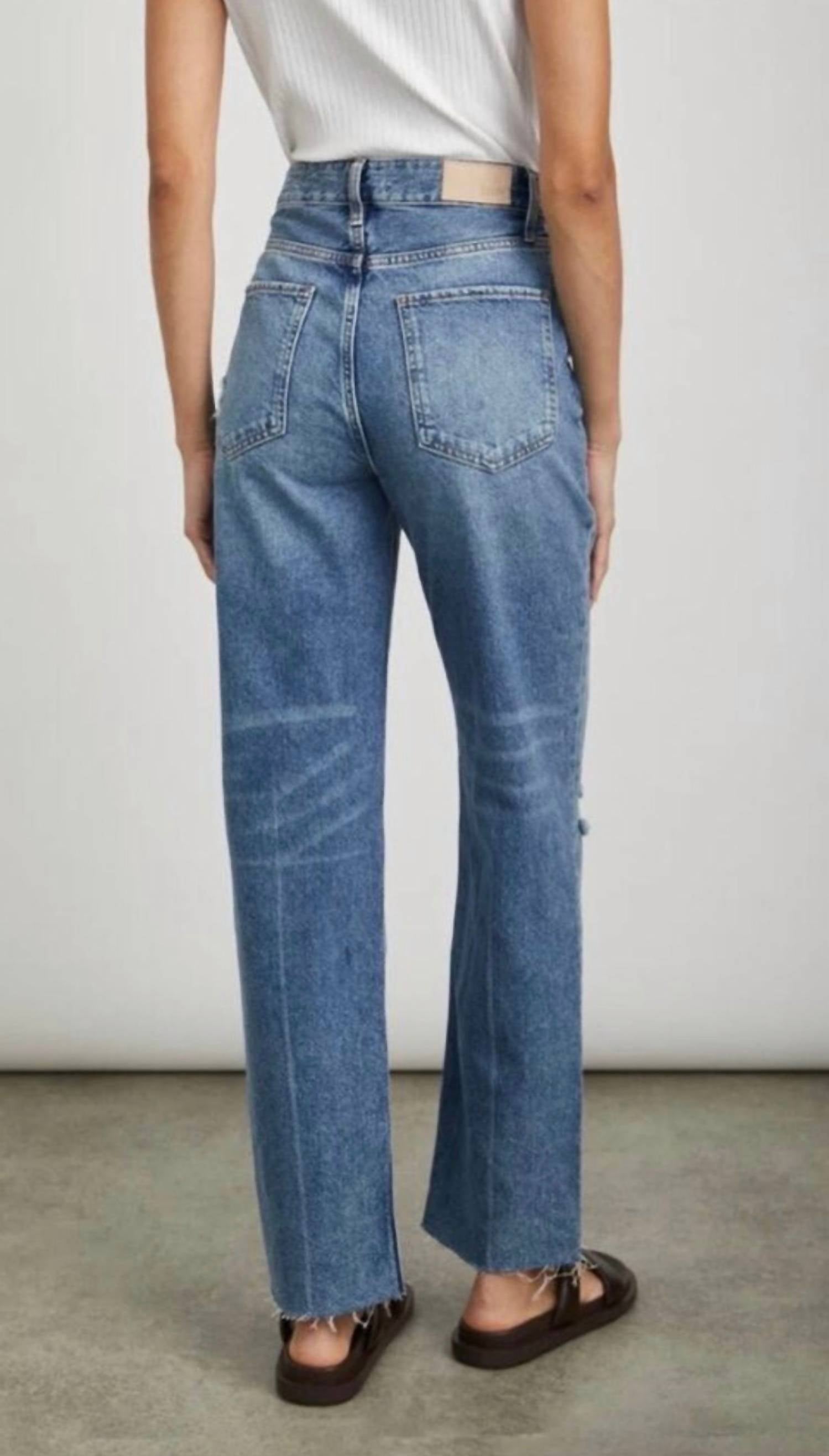 Rails Women's Topanga High Rise Straight Jeans in vintage sapphire distress - women's jeans - view 4
