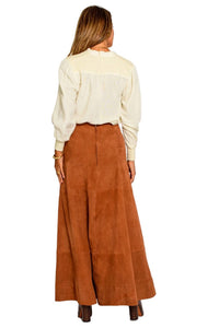 Elizabeth James The Label Anita Maxi Skirt in brown - women's skirt - detail view
