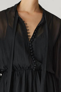 Rebecca Taylor - Covered Button Tie Blouse