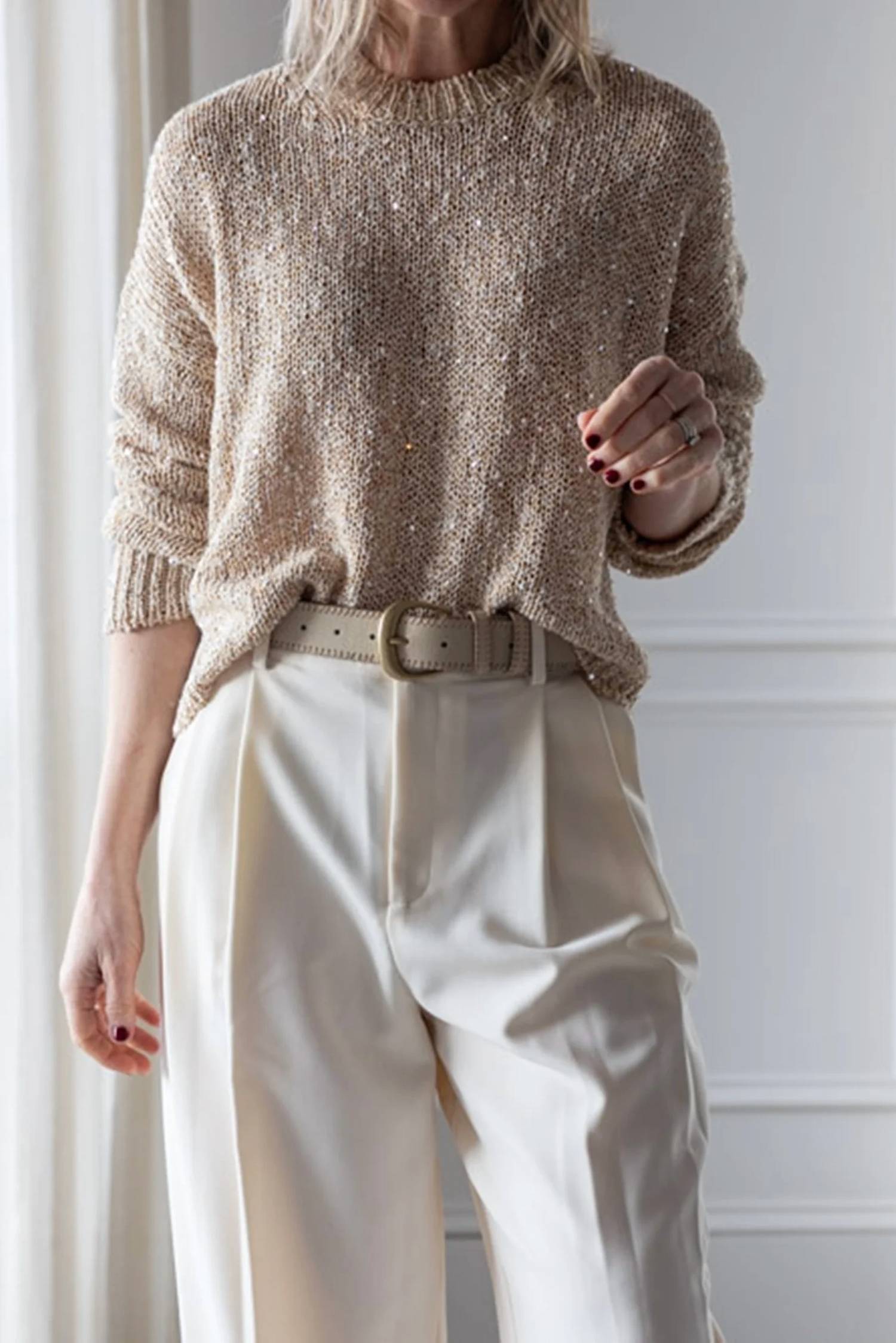 Alysi - Cotton Sequin Sweater