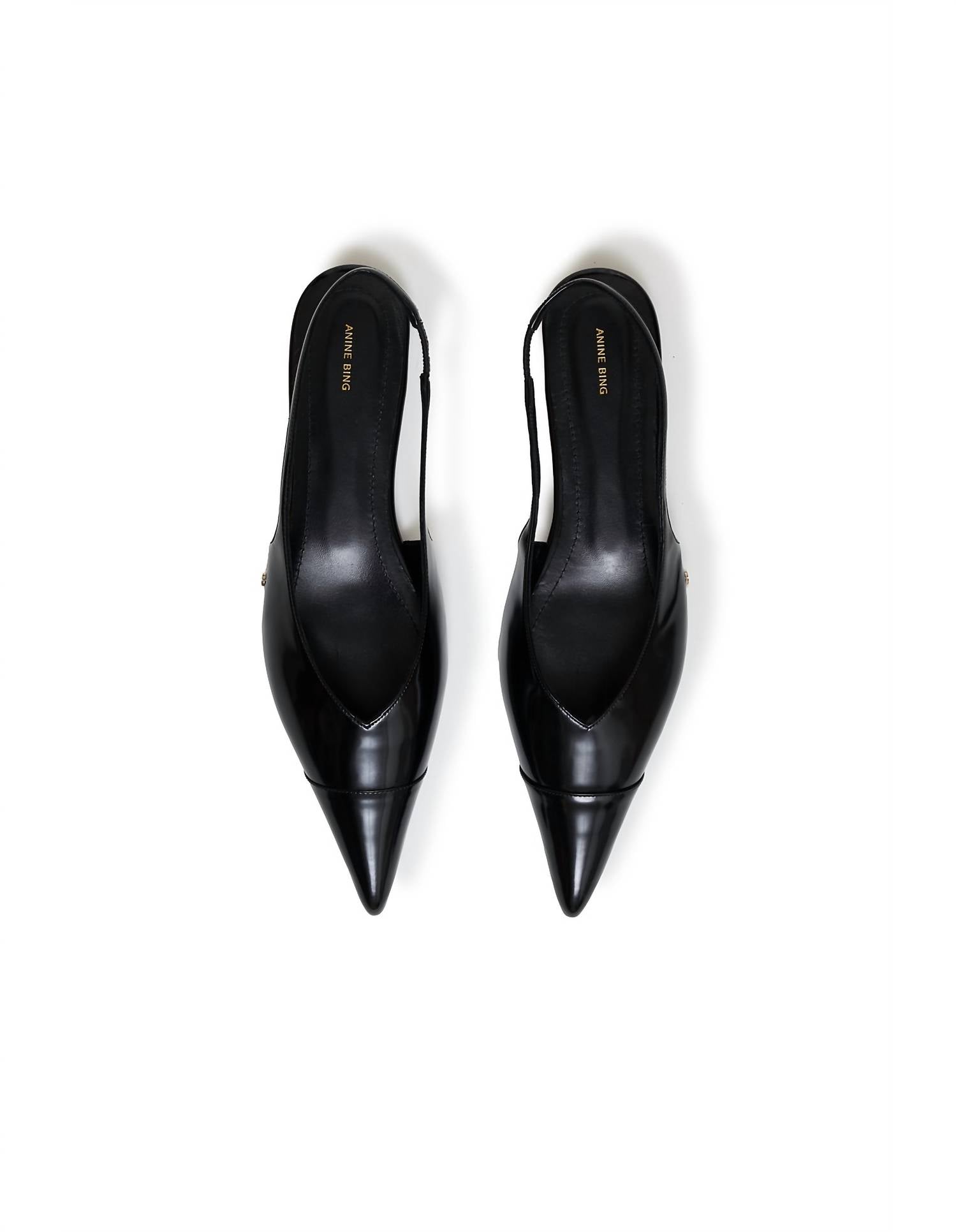 ANINE BING Women's Cowhide Ankle Strap Flats in black - women's sandal - alternate view