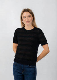 Elliott Lauren - Pointelle Short Sleeve Sweater