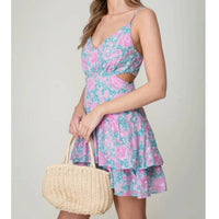 Lumiere - Coastal Embroidered Floral Tiered Dress