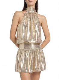 Ramy Brook - Alexi Metallic Halter Mini Dress