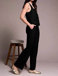 TRIBAL High Rise Pleat Front Pants in black - women's pants