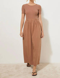 Mon Renn - Eternal Knit Combo Maxi Dress