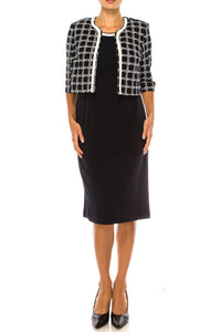 Maya Brooke - Checkered Print Two-piece Jacket Dress
