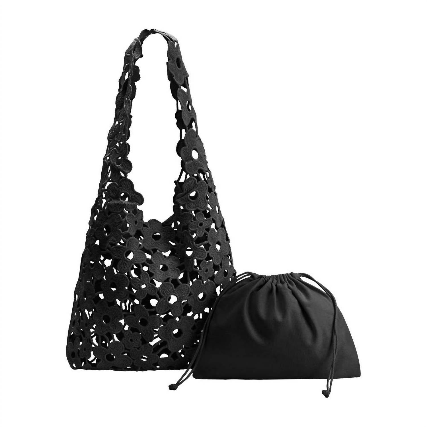 Melie Bianco Women's Aster Floral Shoulder Bag in black - women's bag - alternate view