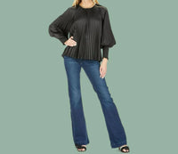Joy Joy - Pleated Bishop Sleeve Top