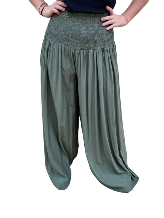 Honora Smocked Waist Palazzo Pants