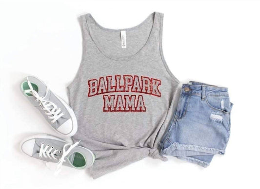 She Shed - Ballpark Mama Glitter Tank Top