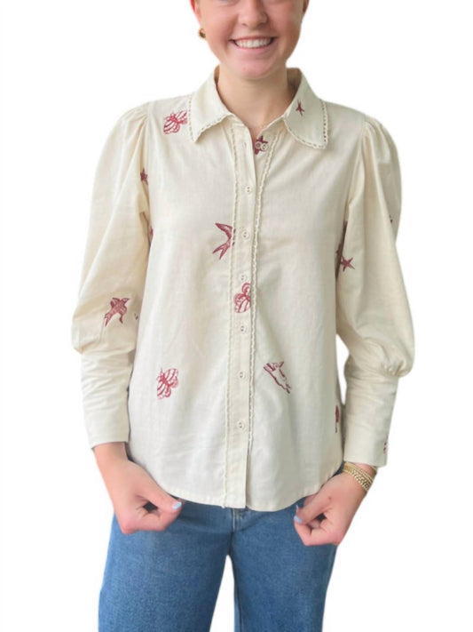 Ciebon - Friends & Things Embroidered Shirt