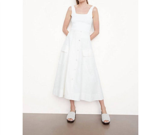 Utility Button Front Midi Skirt