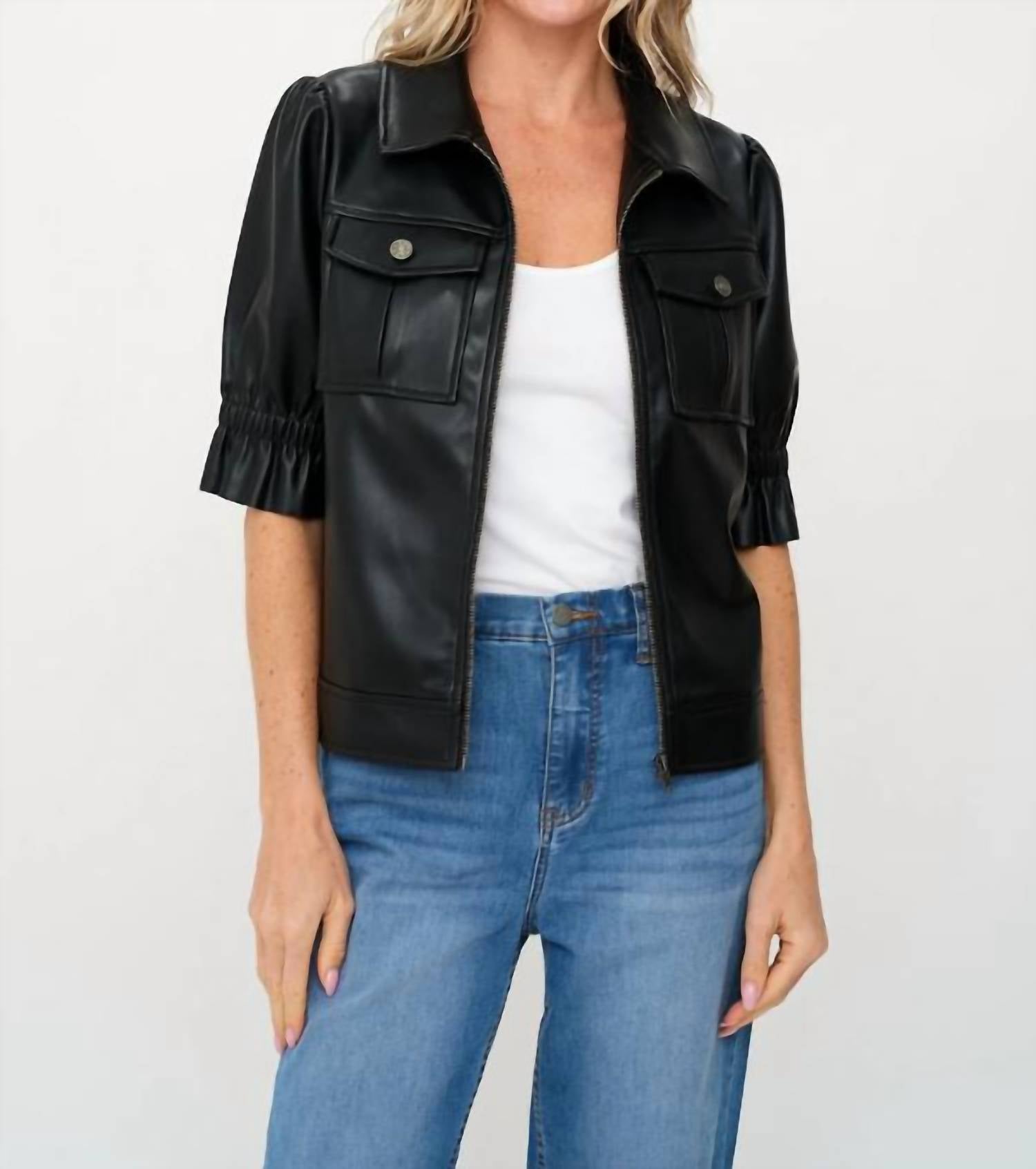 Six/Fifty - Faux Short Sleeve Jacket
